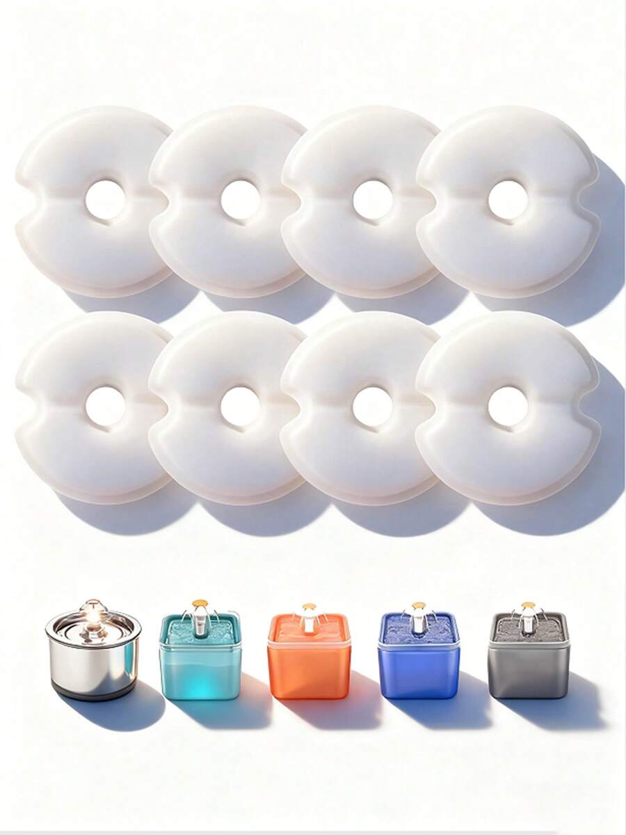 Cat Fountain Filter Cat Replacement Filter Pet Cat Water Fountain Replacement Filter - Round Dispenser Accessory, Polyester Material, Interactive Design For Cat Daily Use For Interactive Cat Fountain Accessory