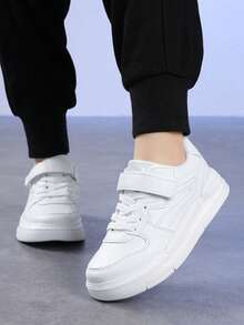 1 paire de chaussures de skate basses ajustables pour enfants, couleur classique, convient pour l'école, le campus, l'automne/l'hiver