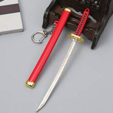1pc Realistic Japanese Samurai Sword Keychain, Anime Sword Sheath Weapon Model Keyring, Unisex Backpack, Luggage, Car And Wallet Key Chain Decoration