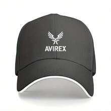 1pc AVIREX Adjustable Baseball Cap With Winged Logo - Lightweight Polyester, Machine Washable, Unisex Casual Hat For Men & Women, Black With White Lettering, Perfect For Christmas, Easter, Thanksgiving, Casual Headwear| Stylish Headgear| Durable Headwear - 黑色 - 查看 8