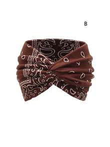 1 pieza Diadema ancha de estilo bohemio para mujer, turbante extra grande, diadema para hacer ejercicio, diadema de moda para yoga, accesorios para el cabello grueso y retorcido, pañuelos para mujer