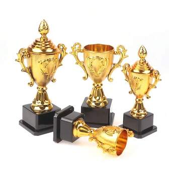 Trofeo de premios de oro, modelo de plástico, pequeña copa de premio, artesanía de recuerdo de competencia de baile, trofeo de ganador, juguete