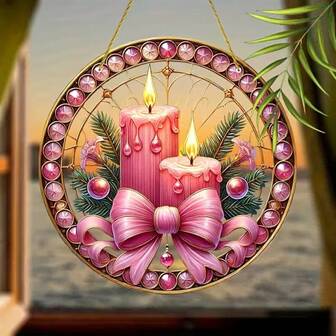 2D Plane, 1pc Plane Pink Dreamcatcher - Plastic Window Decoration, Featuring Festive Bows, Pine Branches And Glitter Embellishments - Suitable For Indoor/Outdoor Christmas Wall Decorations, Birthday Housewarming Gifts, Home Decorations, Holiday Decorations, Lightweight Design, Handcrafted Details, Seasonal Decorations, Excellent Gift Choice, For Home Decoration Enthusiasts