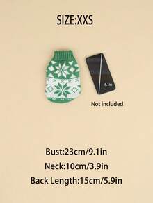 Un pulover tricotat din poliester cu model de Crăciun, călduros, confortabil, respirabil și cu o atmosferă de Crăciun. Este potrivit pentru pisici și câini de companie, pentru a fi purtat toamna și iarna (Produsul este de dimensiuni mici, se recomandă achiziționarea a 1-2 mărimi mai mari).