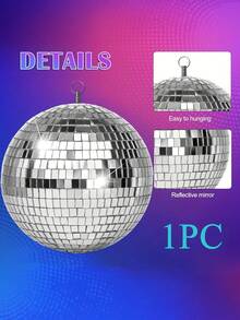 Holiday Decoration Ball, Disco Ball Mirror Multiple Sizes Cool And Interesting Silver Hanging Holiday Disco Ball - Large Party Decoration Design Mirror Ball Hanging Disco Lighting Ball Suitable For DJ Club Party Wedding Holiday Decoration Disco Ball 1pc, Christmas Decorations, Room Decorations. Home Decor