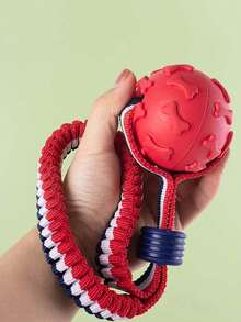 1 pezzo Giocattolo per animali domestici in cotone con nodo, a forma di osso e palla, per masticare e giocare in modo interattivo, colore casuale