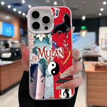 Funda para teléfono Mulan  con diseño de elementos de arte chino, compatible con iPhone 16, 15, 14 Pro Max, 13, 12, 11, XR y XS Plus. Fabricada en silicona TPU, ofrece protección contra golpes y caídas, además de una excelente sensación al tacto. Es el regalo ideal para familiares, amigos y seres queridos. - Blanco - Ver 6