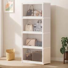 Black & White 2 Colors Available, Multi-Size Portable Covered Wardrobe Storage Organizer Rack, Dustproof Clothes Organizer, Multi-Tier Storage Rack For Bedroom - Covered Design, Suitable For Home And Rental Spaces, Bedroom Storage & Organization | Modern Wardrobe | Sturdy And Durable Structure, Wardrobe Storage And Organization - Multicolor - View 9