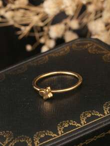 1pc Luxury 24K Gold Bowknot Ring, Suitable As Valentine's Day, Mother's Day, Wife's Gift
