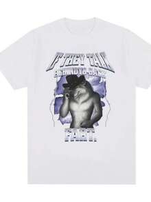 If They Talk Behind Yo Back Fart Wolf Literally Me Funny Meme Emo T-Shirt Men's Clothing Harajuku Retro  T Shirt - 白色 - 查看 1