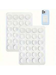 5/3/2/1pc Silicone Suction Cup Phone Holder, Waterproof Sticky Base, Compatible With Iphone And Android Phones, Multi-Functional Grip Stand, Black/White/Purple/Orange; 2pcs Black And Pink/White, Compatible With Iphone And Android Phones - Multicolor - View 7