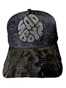 Gorra Barbas Hats B Star Gold Rose Original Negro Ajustable Liso - Negro - Ver 6