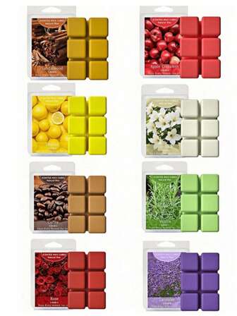 8 Types Of Scented Wax Blocks,(3 Oz) Assorted Wax Warmer Cubes,Plant Essential Oil Aromatherapy Wax Block,Soy Scented Wax Melts For Wax Warmers