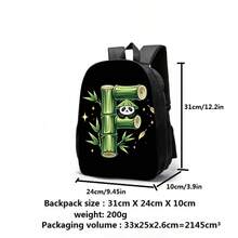 Cartoon Panda Backpack, Cute Minimalist Backpack, Lightweight 12-Inch Single Layer Backpack, Unisex Casual Daypack, Portable Travel Bag