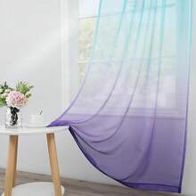 KOUFALL Girls Curtains For Bedroom,Purple Mermaid Room Decor,Lavender Sheer Ombre Baby Kids Curtains For Nursery,Lilac And Aqua Teal,63 Inch Length 2 Panels Set - Green and Purple - View 9