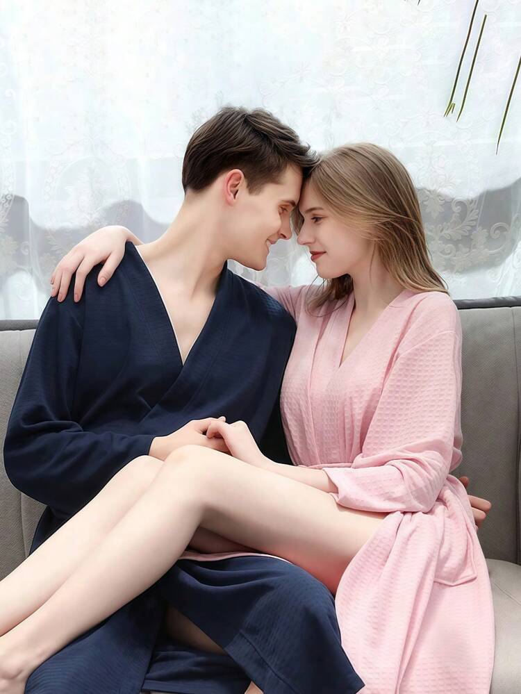Accappatoio Kimono In Raso Per Donna - Scollo A V, Lunghezza Intera - Nero Taglia S - Abito Da Sposa E Pigiama Lusso