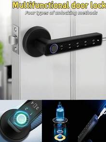 The Smart Door Lock Offers Four Unlocking Methods: Fingerprint Unlock, Password Unlock, Key Unlock And Remote Unlock. This Enables You To Open The Door More Conveniently.