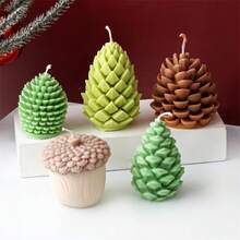 Molde de Vela de Pinha e Noz Grande de Silicone 3D, Molde de Sabão Aromático de Pinha, DIY Avelã, Noz, Gesso, Resina, Artesanato Doméstico, Presente de Festa