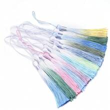 4 unidades/pacote de brincos com pingente de borla ombré de poliéster com 3 camadas, 70 mm, bloco de cores, longo, para mulheres, boêmio, multicamadas, brincos de borla, acessórios para brincos faça você mesmo