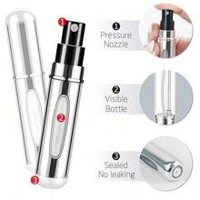 1/5/10pcs, 5ml Perfume Atomizer Reusable Spray Bottle, Portable Travel Perfume Spray Bottle, Perfume Spray, Mini Perfume Sample Bottle, Perfume Bottle - 銀色 - 查看 5