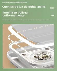 Espejo Maquillaje, Espejo de Viaje,Espejo Cosmético con Luz LED Ajustable, Plegable y Recargable USB, 3 Modos de Brillo, Interruptor Táctil, Portátil con Diseño Compacto - 1 - Ver 5