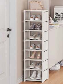 1 Piece 4/5/6/7/8 Tier Shoe Rack, Simple Shoe Storage Cabinet, Home Entryway Organizer, Space Saving For Small Apartments And Dorms