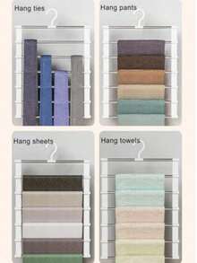 1 pièce Cintre à pantalon économe en espace, Porte-pantalon multifonctionnel en acier inoxydable antidérapant, Organisateur d'armoire multifonctionnel en acier inoxydable pour pantalons, jeans, foulards, Cintre magique pour pantalons et jeans, Organisateur d'armoire polyvalent en métal haut de gamme pour leggings