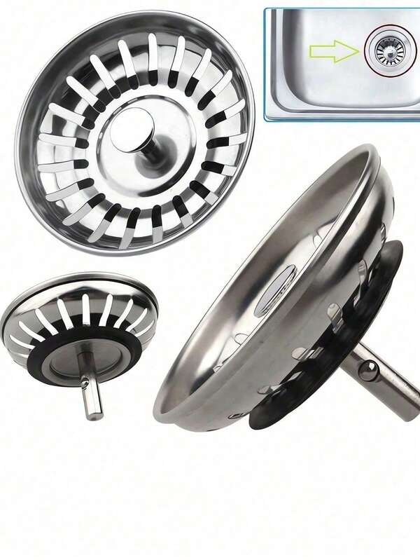 مصفاة بالوعة المطبخ قطعة واحدة، سدادة بالوعة من الفولاذ المقاوم للصدأ، مصفاة شعر للحمام، مصفاة بالوعة، أداة مطبخ لبالوعة الأرضية