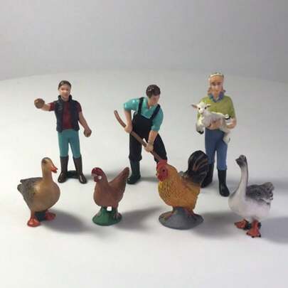 نماذج حيوانات المزرعة الواقعية، بما في ذلك الدجاج والبط والإوز والحصان والبقرة الصغيرة، مناسبة كهدايا للعطلات والتعليم العلمي والتطور المعرفي، وهدايا عيد الميلاد وعيد الهالوين