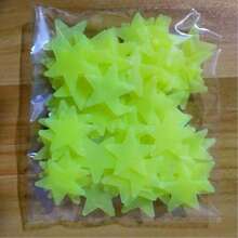 100 piezas de pegatinas fluorescentes de colores, pegatinas de estrellas de plástico fluorescentes para decorar paredes, decoración del hogar para el techo, la pared, el dormitorio de niños/bebés