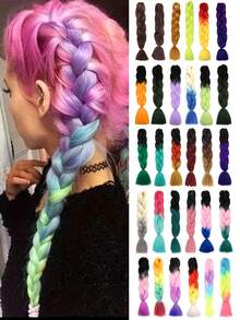 Paquete de 1 cabello trenzado grande de 24 pulgadas apto para mujeres, color rosa oscuro, extensiones de cabello sintético de ganchillo útiles y hábiles, resistentes al calor, para Halloween, Navidad, Año Nuevo, carnaval y festivales de música - Multicolor - Ver 1