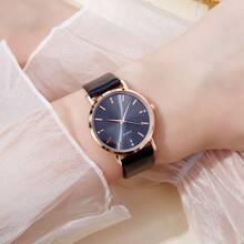 Relojes para mujer con correa de cuero, relojes de lujo de cuarzo, reloj pulsera casual para mujer