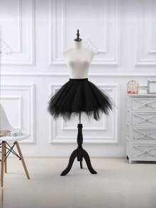 A Women's White, Black, Red, Lake Blue, Rose Red, Orange, Fluorescent Green, Fluffy Style Tutu Dress, Asymmetrical Half Skirt, Petticoat, Princess Dress, Puffy Dress, Multi-Layer Gauze Dress, Boneless Short Skirt, Support. Suitable For Festival Stage, Banquet, Performance Dress, Cosplay Decorative Dress, Dance Dress, Festival Decorative Dress, Wedding Bride And Bridesmaid Petticoat - Multicolor - View 18