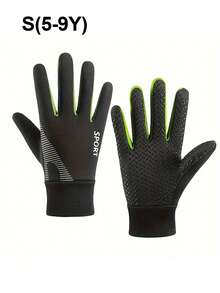 1 Đôi Găng Tay Tuyết Mùa Đông Cho Trẻ Em - Lớp lót ấm áp, thiết kế dày dặn, unisex, năm ngón, cổ tay bo gân và quai xách đục lỗ, thích hợp cho trượt tuyết, đạp xe và các hoạt động ngoài trời (Nhiều màu), Găng tay mùa đông trẻ em, Phụ kiện thời trang trẻ em, Găng tay thể thao trẻ em - Nhiều màu - Xem 15