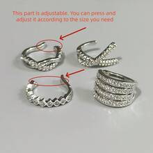 VKHK 4入組奢華銅質立方體形鋯石裝飾女士按式耳環