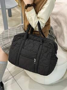 1 New Heart-Shaped Embroidered Women's Handbag, Large Capacity Shoulder Bag, Commuting Bag, Fitness Bag, Travel Bag, College Student Backpack. - Multicolor - View 9