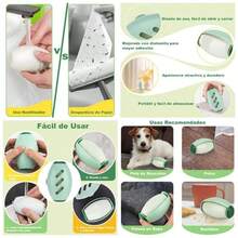 Rodillo Quitapelusas Reutilizable, Quitapelusas Lavable para Ropa, Rodillo Quitapelusas Porttil de Viaje para Pelos de Mascotas, Quitapelusas Pegajoso para Alfombras, Camas, Sofs Verde - Verde - Ver 1