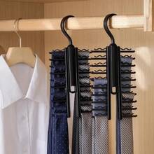 1pc Black Multi-Layer Tie Rack, Durable Hanger For Tie Storage And Organization, Suitable For Scarves, Belts, Suitable For Bedrooms, Wardrobe, Dormitory Tissues And Storage Supplies - Black - View 4