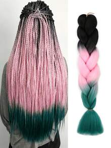 Paquete de 1 cabello trenzado grande de 24 pulgadas apto para mujeres, color rosa oscuro, extensiones de cabello sintético de ganchillo útiles y hábiles, resistentes al calor, para Halloween, Navidad, Año Nuevo, carnaval y festivales de música - Multicolor - Ver 9