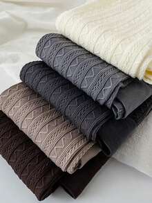 1 chiếc quần tất nữ dáng rộng, màu xám nâu, chất liệu co giãn cao, họa tiết cổ điển, thích hợp cho mùa xuân và mùa thu, thoải mái và ấm áp. - Cà phê nâu - Xem 9