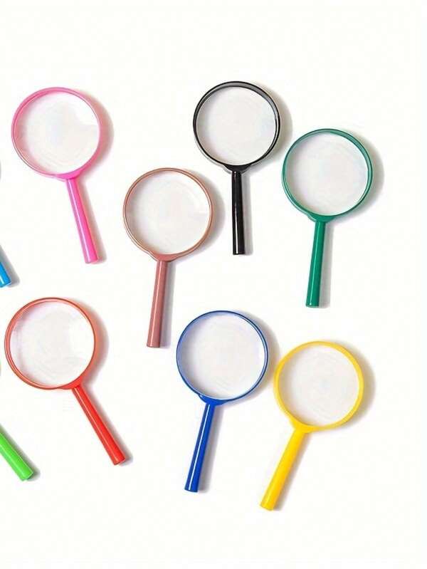 4 Stück Vergrößerungsglas Kunststoff Lupe Handlupe Mini Handlupe für Wissenschaftsunterricht, Outdoor-Beobachtung, Partyspaß