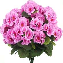 4pcs/1pc/2pcs Artificial Geranium Flowers With Green Foliage, Realistic Silk Flowers For Indoor & Outdoor Decor, Perfect For Garden, Porch, Patio, Window Box, And Hanging Planter, Maintenance-Free Plants