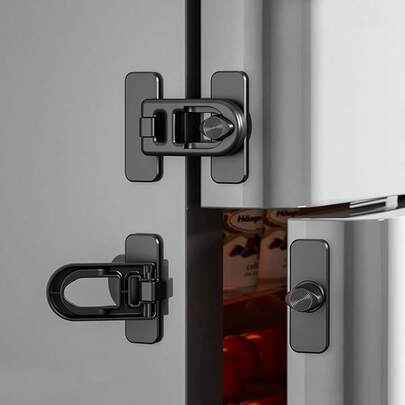 2 件通用冰箱和冰柜门锁，多功能安全锁，易于安装，无需电力或电池