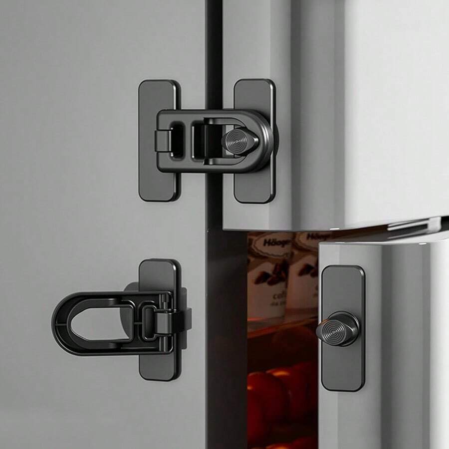 2 件通用冰箱和冰柜门锁，多功能安全锁，易于安装，无需电力或电池