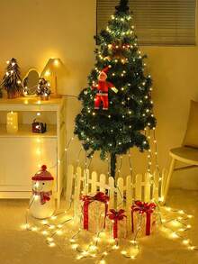 1 Stück 320 LED warmweiß/bunt/weiß wasserdichte Kupferdraht Rundvorhang Lichterkette, USB betrieben, 8 Beleuchtungsmodi, geeignet für Hof, Terrasse, Garten, Hochzeit, Weihnachtsbaum, Wand, Party, Thanksgiving Dekoration