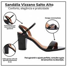 Kit 2 Original Vizzano Women's Sandals With Medium Thick Heel - 葡萄酒和焦糖 - 查看 2
