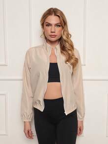 Women's Microfiber Cropped Jacket, Water Resistant And UV Protection - Versatility, Comfort, Style - Pure White - View 5