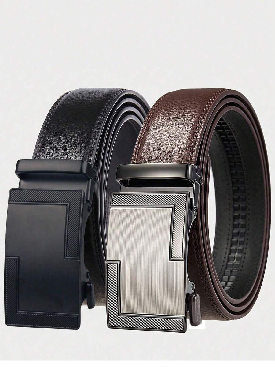 1 szt. 2024 Nowy klasyczny męski pasek biznesowy, pasek ze stopu z automatyczną klamrą i prawdziwej skóry, wysokiej jakości markowy pasek do garnituru dla mężczyzn, prezent dla chłopaka, formalny strój na jesień, akcesoria na Halloween, jesienno-zimowe, odpowiedni dla nastolatków, młodzieży, mężczyzn, na co dzień, na zewnątrz, do uprawiania sportu, na wakacje, na ukończenie szkoły, na urodziny, na co dzień - Wielokolorowe - Zobacz 1