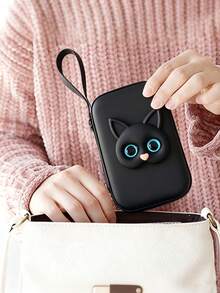 Fashionable Cat Shaped Cable & Earphone Storage Pouch Cable Organizer Electronic Organizer Storage Bag Waterproof Portable For Travel For Tech For Women For Men Charger Bag Charger Case Waterproof Bag Travel Essentials