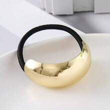1/3pcs Gold Metal Headband, Elegant, Versatile, Elastic Ponytail Holder Hair Accessory For Women ,Ponytail Holders ,Hair Elastics ,Hair Rubber Bands ,Scrunchies ,Hair Rope ,Elastic Hair Tie